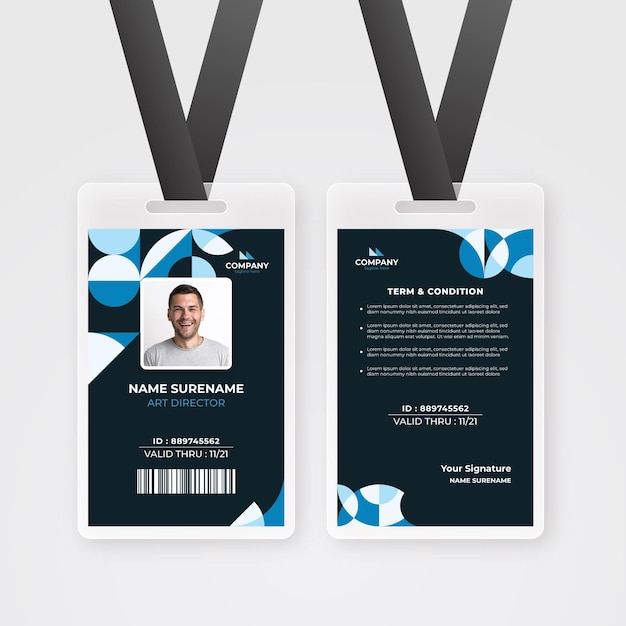 商务工牌工作证胸牌模板