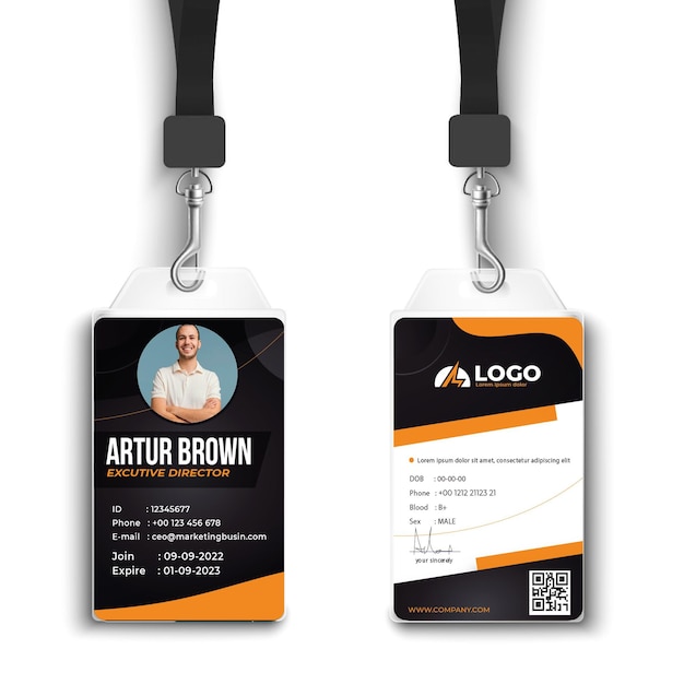 商务工牌工作证胸牌模板