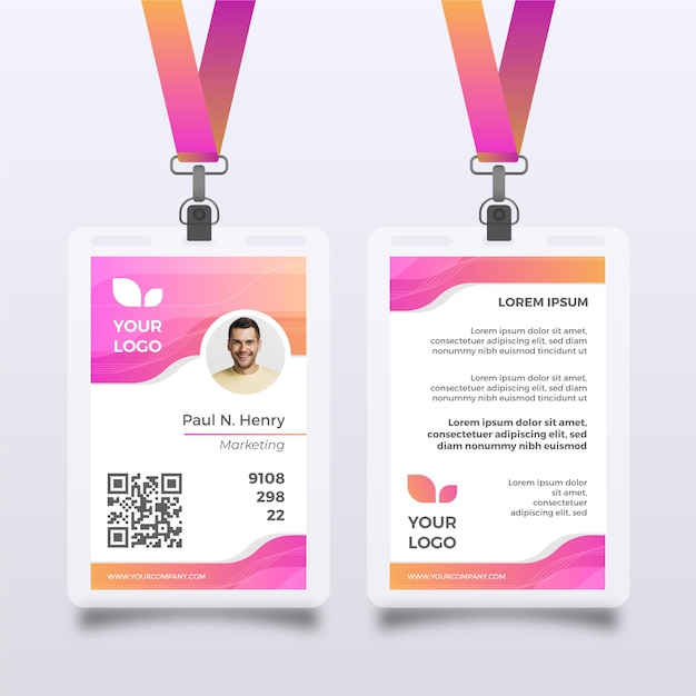 商务工牌工作证胸牌模板