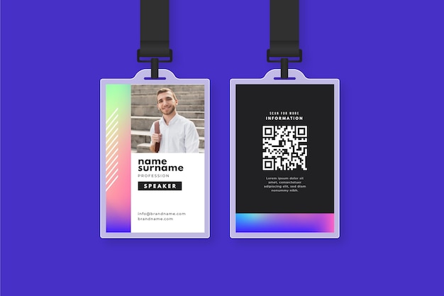 商务工牌工作证胸牌模板