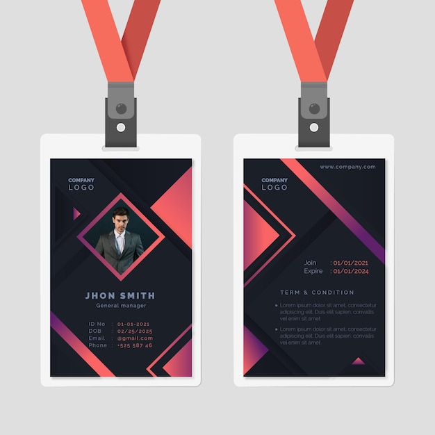 商务工牌工作证胸牌模板