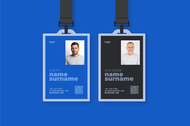 商务工牌工作证胸牌模板