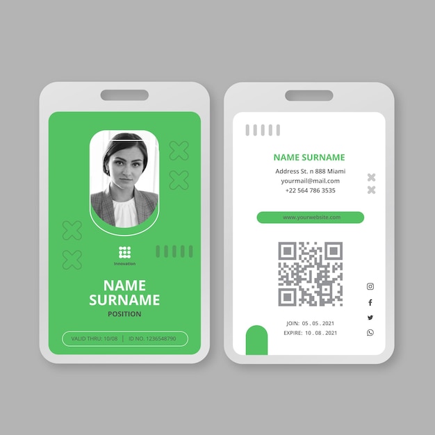 商务工牌工作证胸牌模板