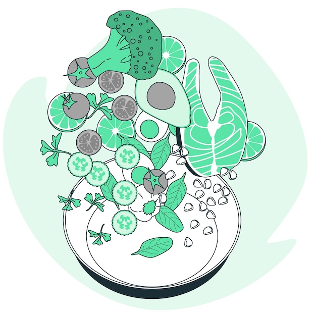 健康食物食品插画