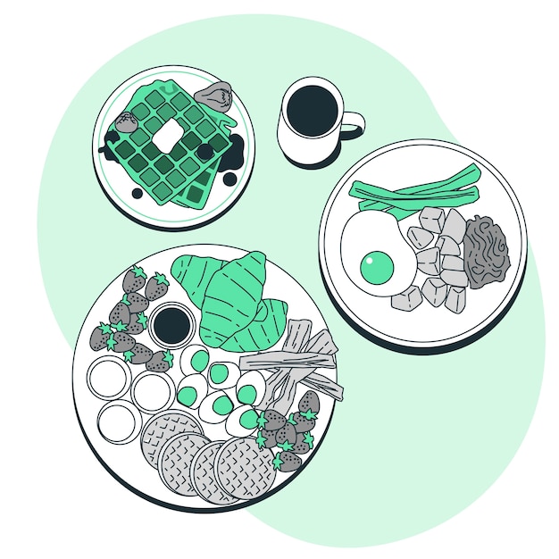早餐午餐插画