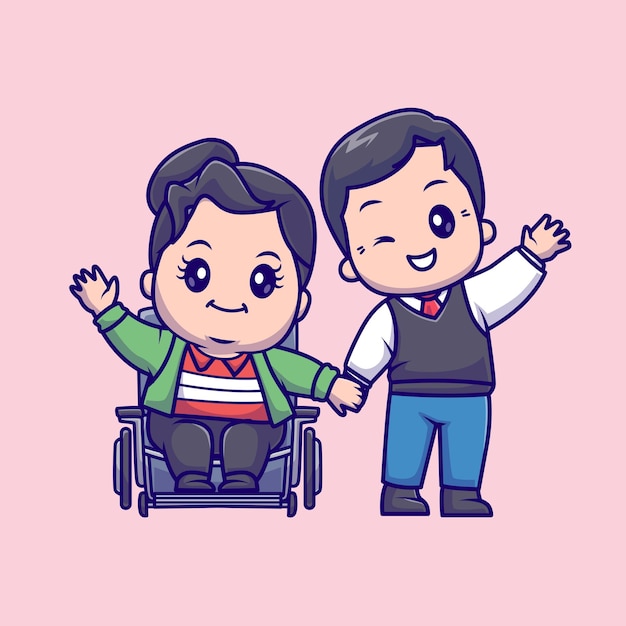 中年夫妻卡通插画