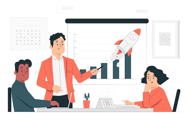 投资升值金融投资理财基金扁平插画