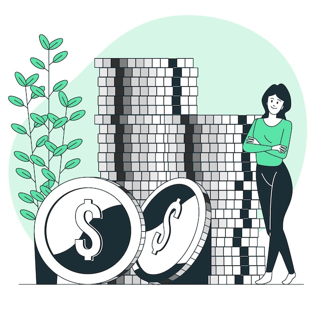 金融投资理财基金扁平插画