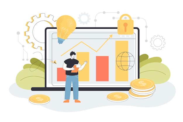 金融投资理财基金扁平插画