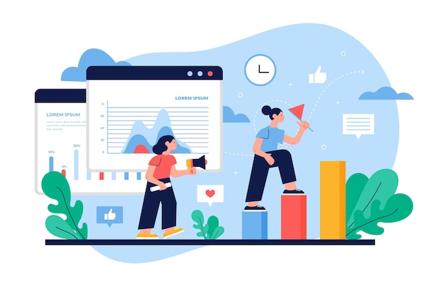 股市分析金融投资理财基金扁平插画