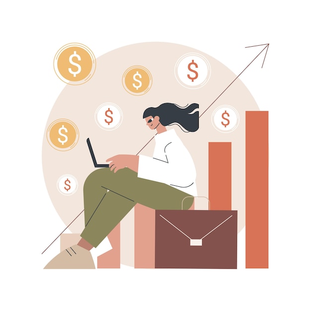 投资增值金融投资理财基金扁平插画