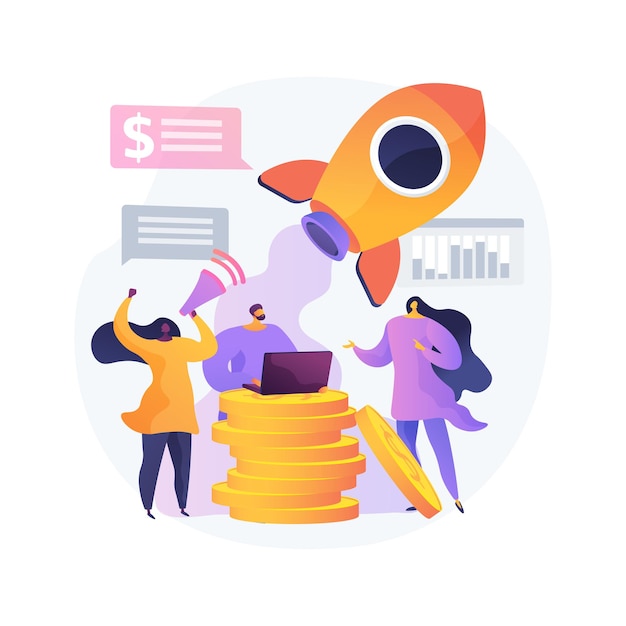 众筹抽象金融投资理财基金扁平插画