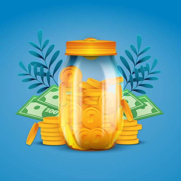 储蓄存款金融投资理财基金扁平插画