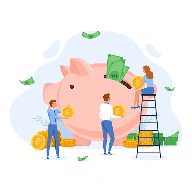 储蓄存款金融投资理财基金扁平插画