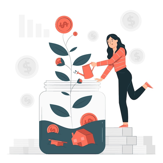 金融投资理财基金扁平插画