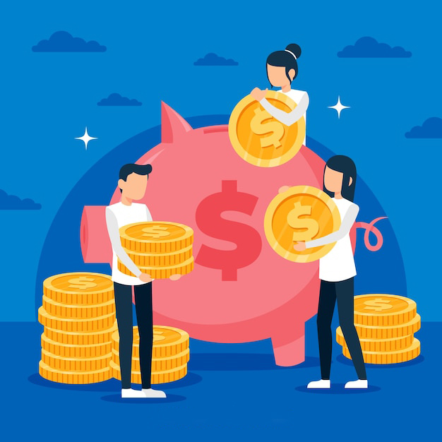 储蓄存款金融投资理财基金扁平插画