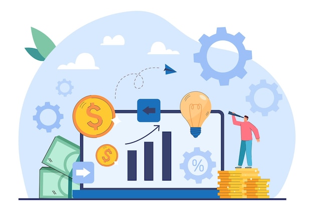 金融投资理财基金扁平插画