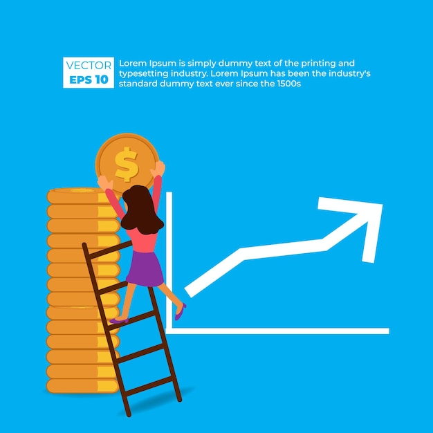 投资回报金融投资理财基金扁平插画