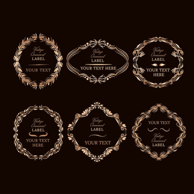 欧式复古金色边框华丽元素