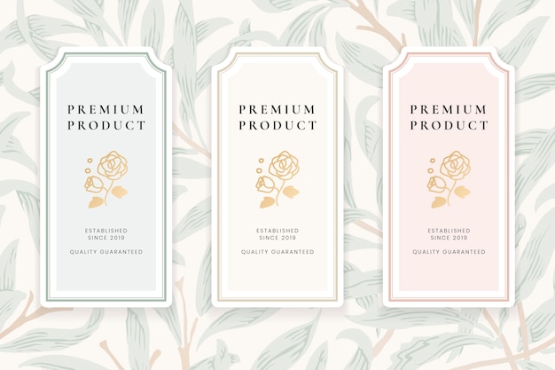 复古欧式植物标签边框元素