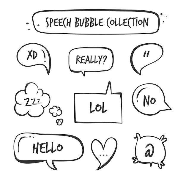 手绘聊天对话框消息气泡元素