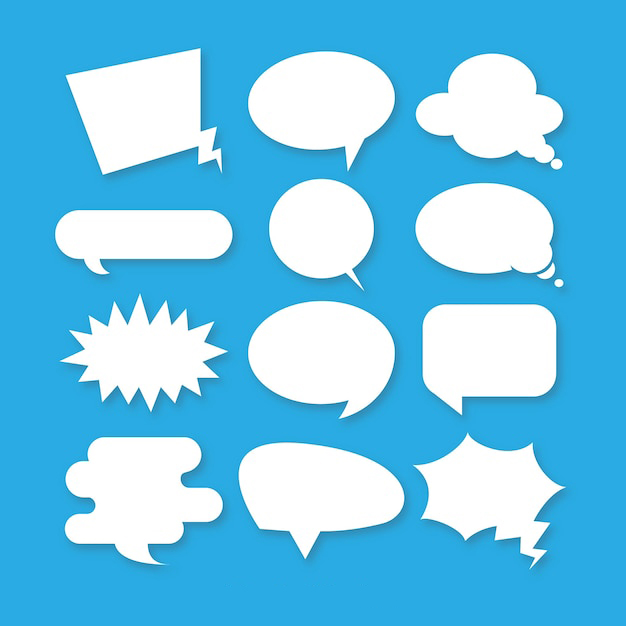 手绘聊天对话框消息气泡元素