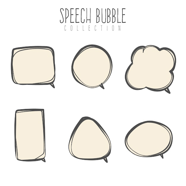 手绘聊天对话框消息气泡元素