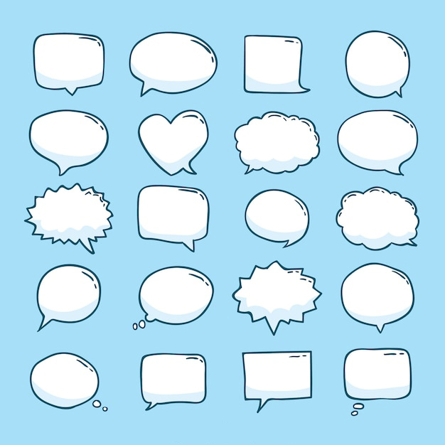 手绘聊天对话框消息气泡元素