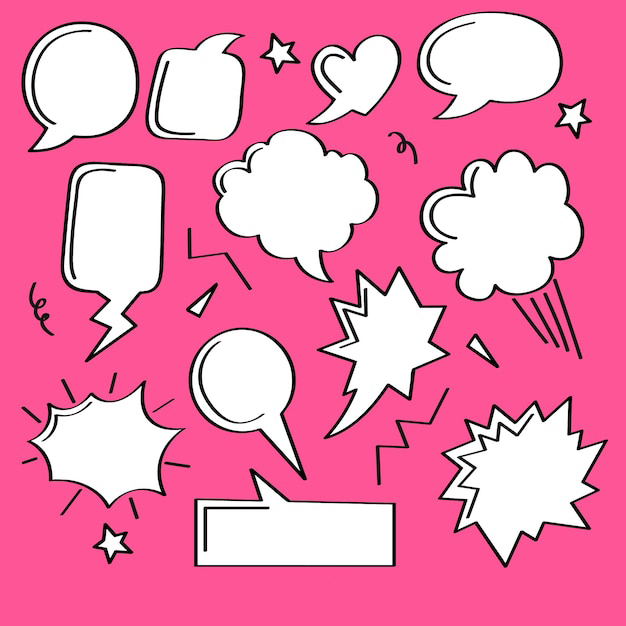 手绘聊天对话框消息气泡元素