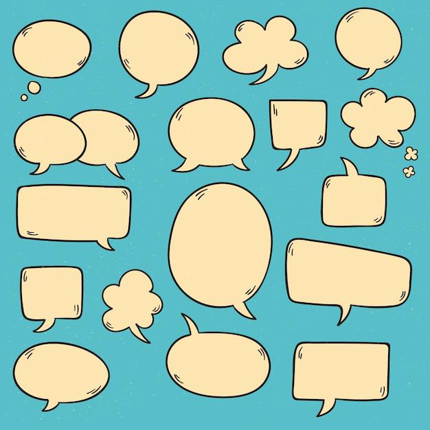 手绘聊天对话框消息气泡元素