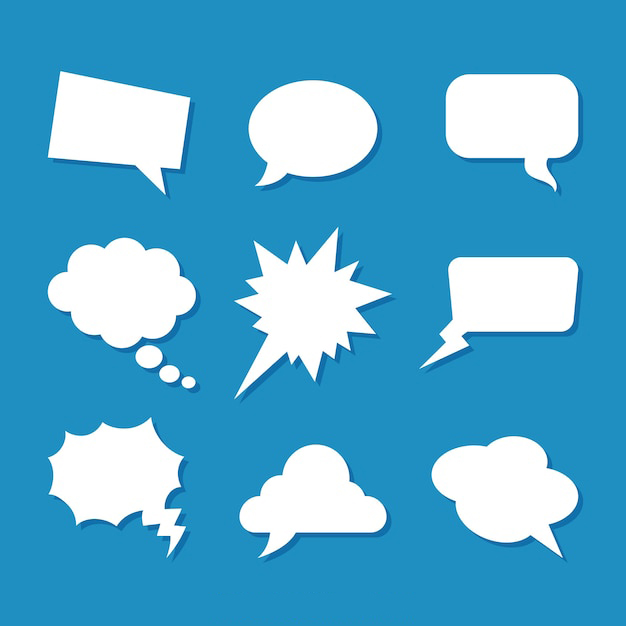 手绘聊天对话框消息气泡元素