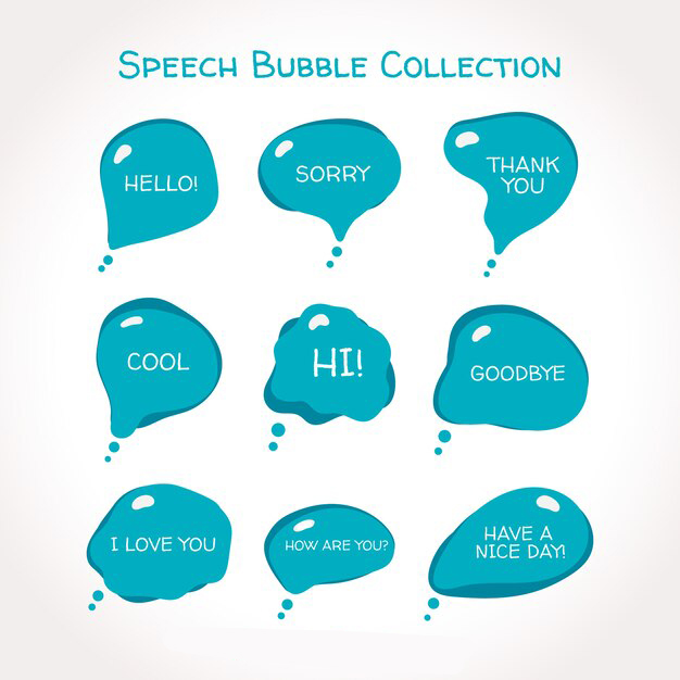 手绘聊天对话框消息气泡元素