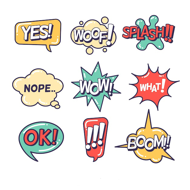 手绘聊天对话框消息气泡元素