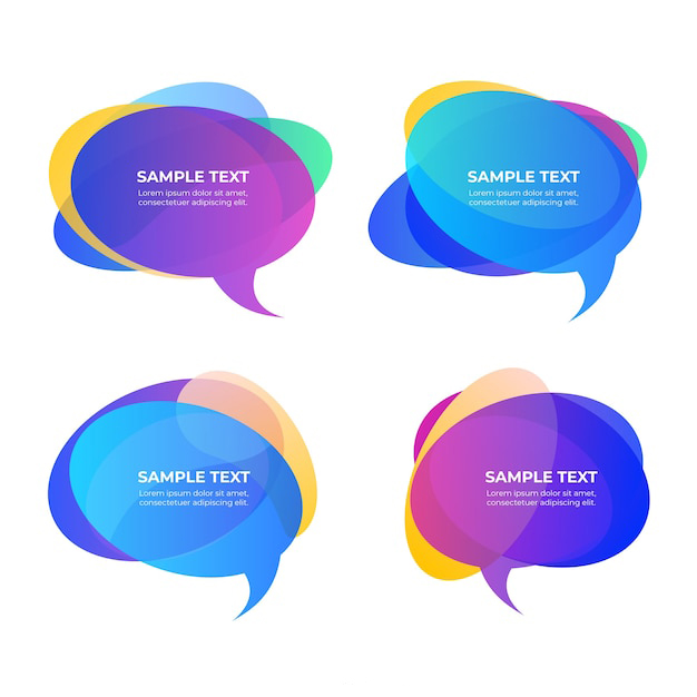 手绘聊天对话框消息气泡元素