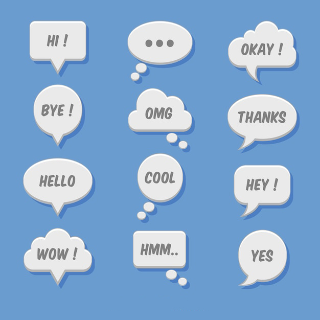 手绘聊天对话框消息气泡元素