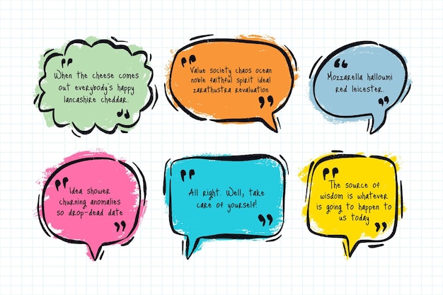 手绘聊天对话框消息气泡元素