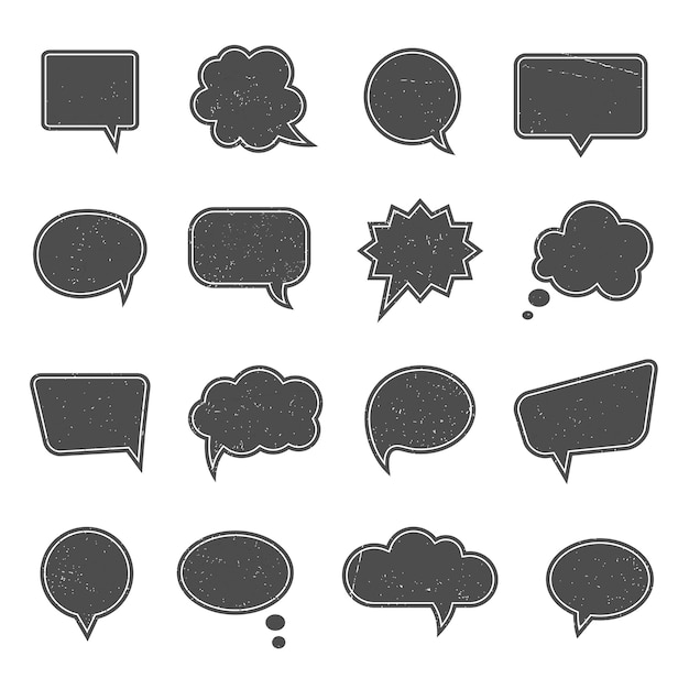 手绘聊天对话框消息气泡元素