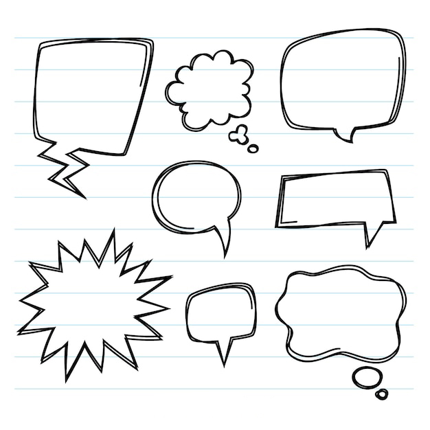 手绘聊天对话框消息气泡元素