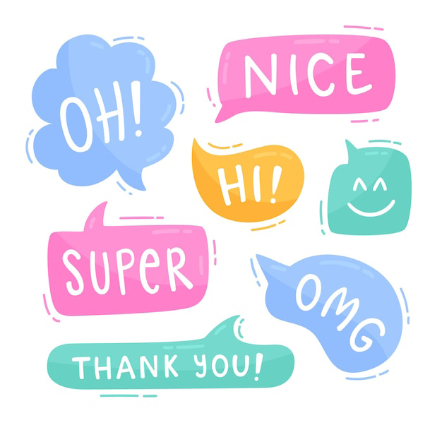 手绘聊天对话框消息气泡元素