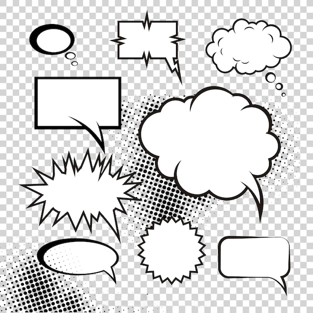 手绘聊天对话框消息气泡元素