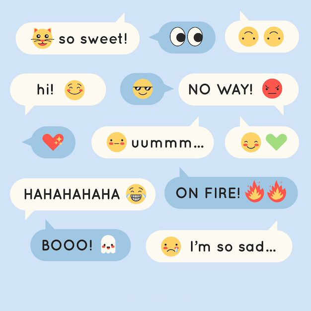 手绘聊天对话框消息气泡元素