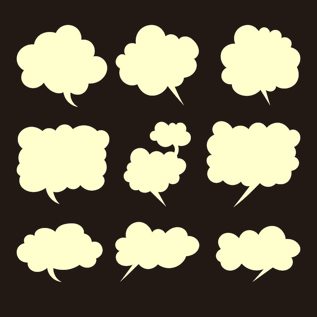 手绘聊天对话框消息气泡元素