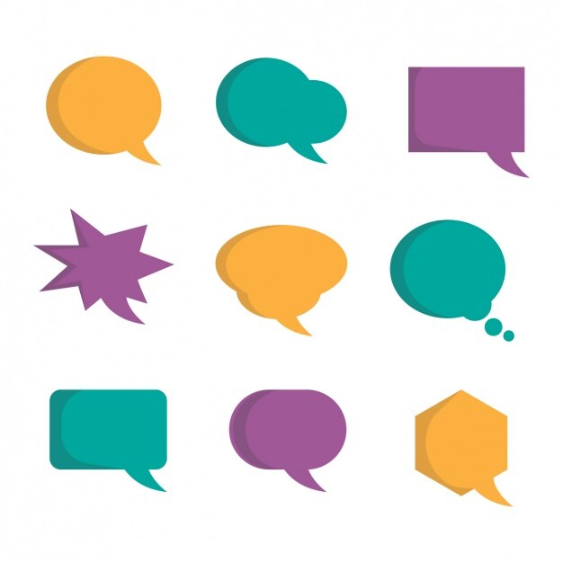 手绘聊天对话框消息气泡元素