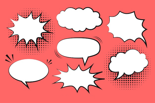 手绘聊天对话框消息气泡元素