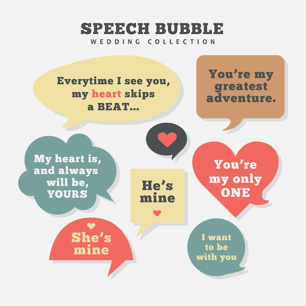 手绘聊天对话框消息气泡元素