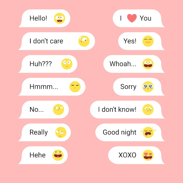 手绘聊天对话框消息气泡元素