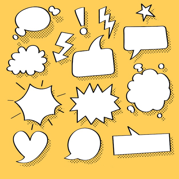 手绘聊天对话框消息气泡元素