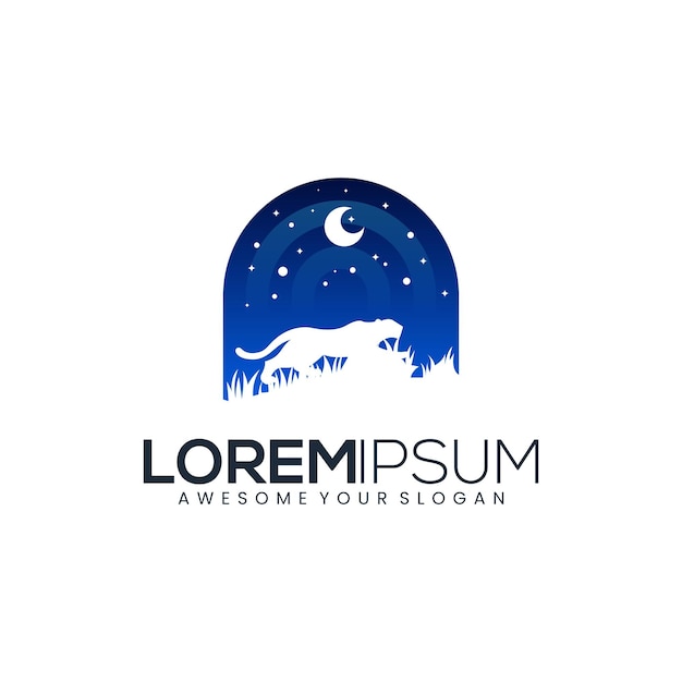 老虎夜晚标志logo