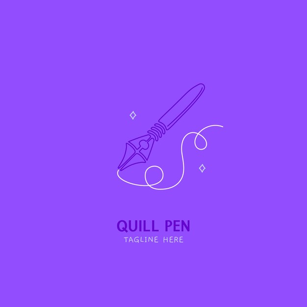 文化艺术社团鹅毛笔标志logo