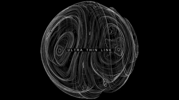 抽象线条球形黑色背景